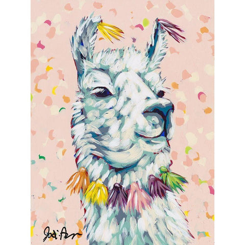 Drama Llama II White Modern Wood Framed Art Print by Augustine, Jodi