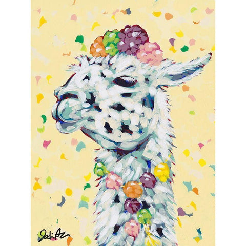 Drama Llama III Black Modern Wood Framed Art Print with Double Matting by Augustine, Jodi