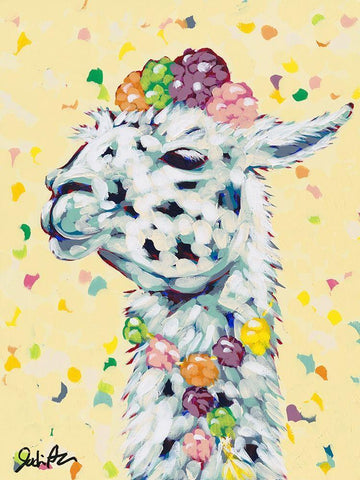 Drama Llama III Black Ornate Wood Framed Art Print with Double Matting by Augustine, Jodi