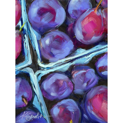 Blueberry Carton Black Modern Wood Framed Art Print with Double Matting by Smith, Kim