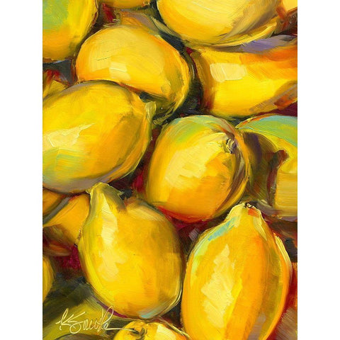 Fresh Lemons Black Modern Wood Framed Art Print with Double Matting by Smith, Kim