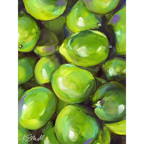 Tropical Limes Black Modern Wood Framed Art Print by Smith, Kim