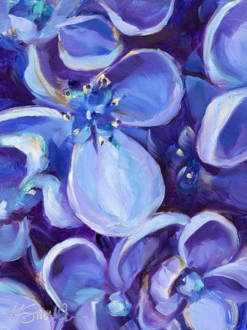 Lavender Floral Close Up Black Ornate Wood Framed Art Print with Double Matting by Smith, Kim