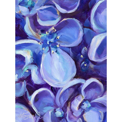 Lavender Floral Close Up Black Modern Wood Framed Art Print with Double Matting by Smith, Kim