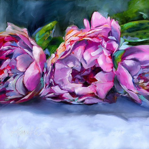 Roses lying down White Modern Wood Framed Art Print with Double Matting by Smith, Kim