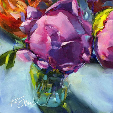 Roses Still Life II Black Modern Wood Framed Art Print by Smith, Kim