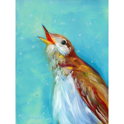 Birdcall Black Modern Wood Framed Art Print with Double Matting by Smith, Kim