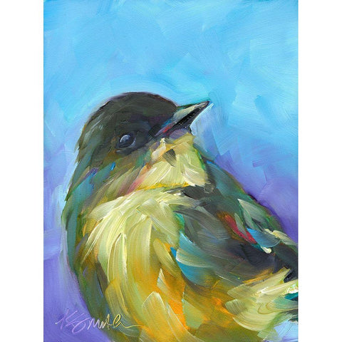 Perched Bird Black Modern Wood Framed Art Print with Double Matting by Smith, Kim