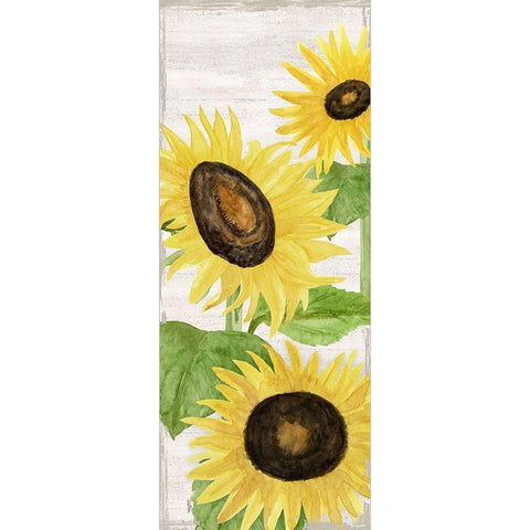 Fall Sunflowers panel II Gold Ornate Wood Framed Art Print with Double Matting by Reed, Tara