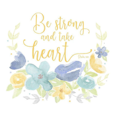 Kellys Garden III-Be Strong Gold Ornate Wood Framed Art Print with Double Matting by Reed, Tara