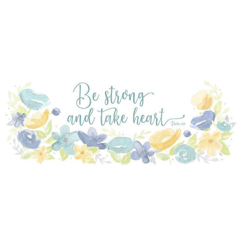 Kellys Garden panel I-Be Strong White Modern Wood Framed Art Print by Reed, Tara