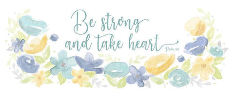 Kellys Garden panel I-Be Strong White Modern Wood Framed Art Print with Double Matting by Reed, Tara