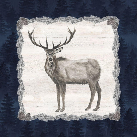 Blue Cliff Mountains III-Elk Black Ornate Wood Framed Art Print with Double Matting by Reed, Tara