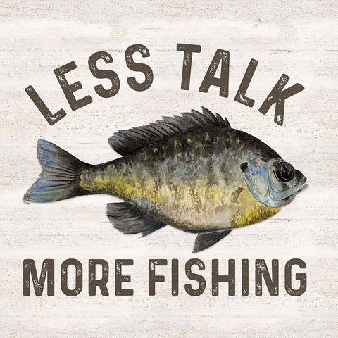 Less Talk More Fishing II-Fishing Black Modern Wood Framed Art Print with Double Matting by Reed, Tara