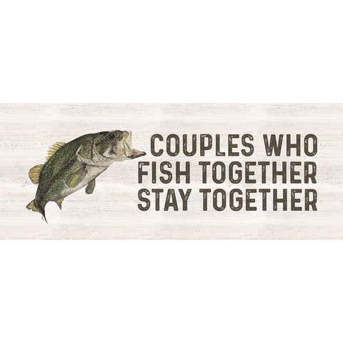 Less Talk More Fishing panel V-Together Black Modern Wood Framed Art Print with Double Matting by Reed, Tara