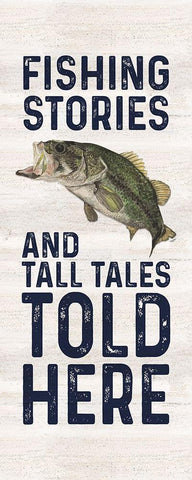 Less Talk More Fishing vertical I-Tall Tales Black Ornate Wood Framed Art Print with Double Matting by Reed, Tara