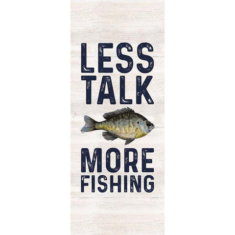 Less Talk More Fishing vertical II-Fishing Black Modern Wood Framed Art Print with Double Matting by Reed, Tara