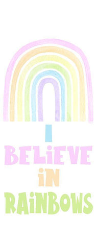 Pastel Rainbows vertical I-Believe Black Ornate Wood Framed Art Print with Double Matting by Reed, Tara