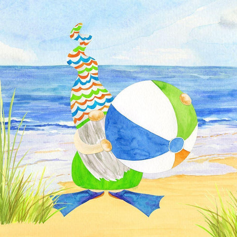 Gnomes of Summer I Black Modern Wood Framed Art Print with Double Matting by Reed, Tara