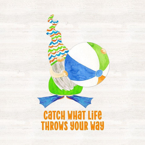 Gnomes of Summer sentiment II-Catch Black Modern Wood Framed Art Print with Double Matting by Reed, Tara