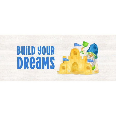 Gnomes of Summer panel I-Build Gold Ornate Wood Framed Art Print with Double Matting by Reed, Tara