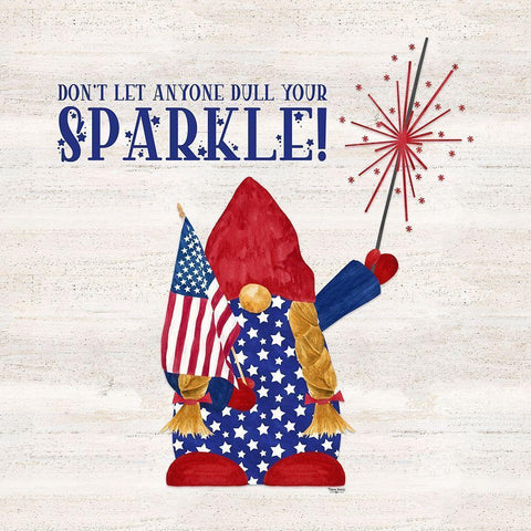 Patriotic Gnomes I-Sparkle Gold Ornate Wood Framed Art Print with Double Matting by Reed, Tara