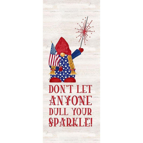 Patriotic Gnomes vertical I-Sparkle White Modern Wood Framed Art Print by Reed, Tara