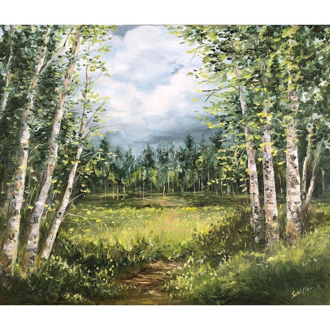 Colorado Meadow landscape Gold Ornate Wood Framed Art Print with Double Matting by Tre Sorelle Studios