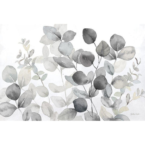 Eucalyptus Leaves landscape neutral White Modern Wood Framed Art Print by Coulter, Cynthia