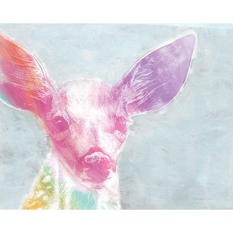 Portrait of a Fawn rainbow Black Modern Wood Framed Art Print with Double Matting by Cusson, Marie Elaine