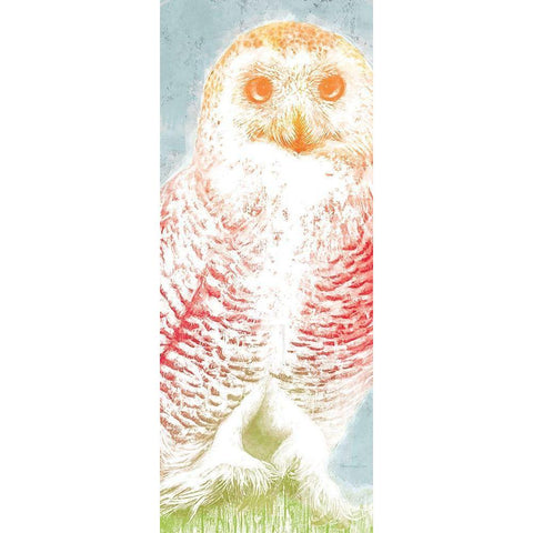 Snowy Owl panel rainbow White Modern Wood Framed Art Print by Cusson, Marie Elaine