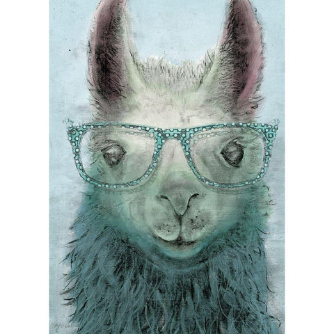 Colorful Llama panel I Gold Ornate Wood Framed Art Print with Double Matting by Cusson, Marie Elaine
