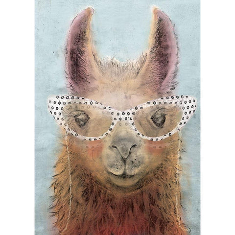 Colorful Llama panel II Black Modern Wood Framed Art Print by Cusson, Marie Elaine
