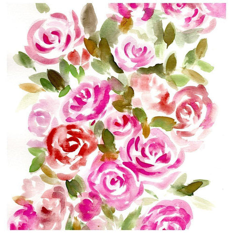 Bunches of Pink Square White Modern Wood Framed Art Print by Chapman, Marcy