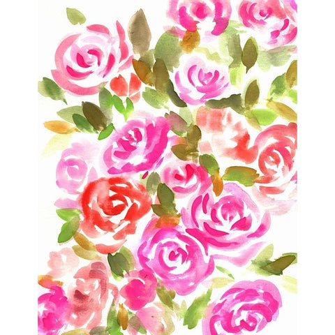 Bunches of Pink Portrait White Modern Wood Framed Art Print by Chapman, Marcy