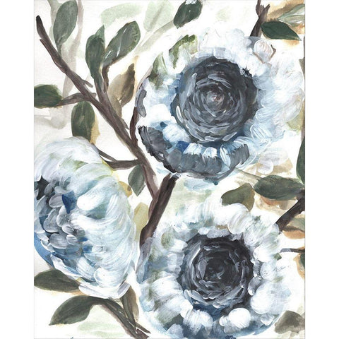Farmhouse Blue Bush II Black Modern Wood Framed Art Print by Chapman, Marcy