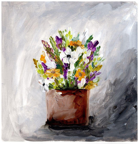 Spring Bouquet Black Ornate Wood Framed Art Print with Double Matting by Chapman, Marcy