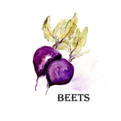 Veggie Sketch  III-Beets White Modern Wood Framed Art Print by Chapman, Marcy