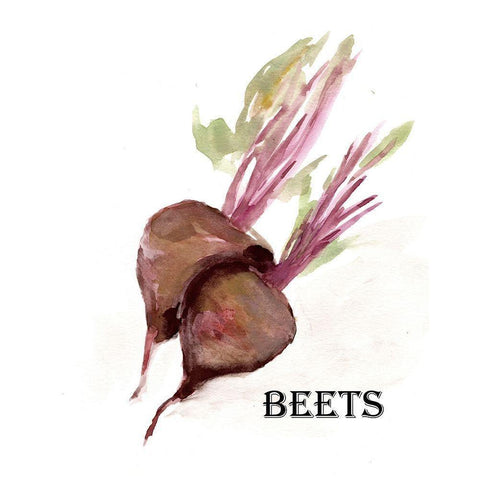 Veggie Sketch  IV-Brown Beets White Modern Wood Framed Art Print by Chapman, Marcy