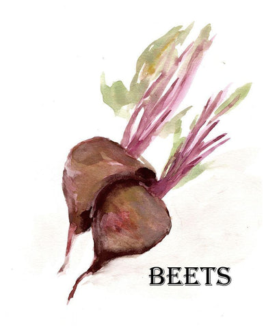 Veggie Sketch  IV-Brown Beets Black Ornate Wood Framed Art Print with Double Matting by Chapman, Marcy