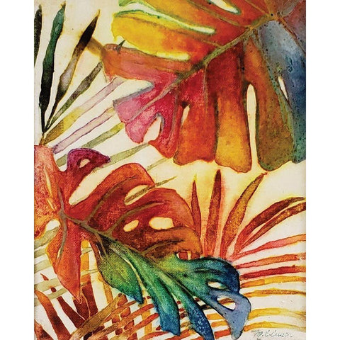 Tropic Botanicals I Black Modern Wood Framed Art Print with Double Matting by Cusson, Marie Elaine