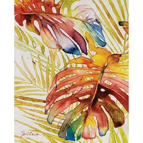Tropic Botanicals II Black Modern Wood Framed Art Print with Double Matting by Cusson, Marie Elaine