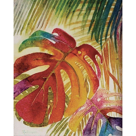 Tropic Botanicals IV Gold Ornate Wood Framed Art Print with Double Matting by Cusson, Marie Elaine