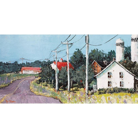 Country Road Farm Black Modern Wood Framed Art Print by Cusson, Marie Elaine