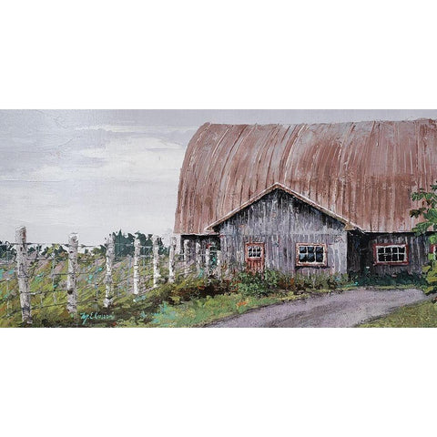 Barn Perspective Black Modern Wood Framed Art Print by Cusson, Marie Elaine