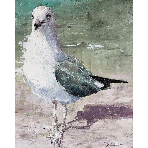 Beach Bird III Black Modern Wood Framed Art Print with Double Matting by Cusson, Marie Elaine