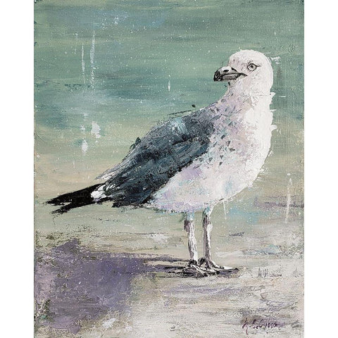 Beach Bird IV Black Modern Wood Framed Art Print with Double Matting by Cusson, Marie Elaine