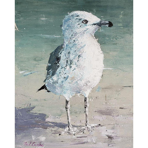 Beach Bird V Black Modern Wood Framed Art Print with Double Matting by Cusson, Marie Elaine