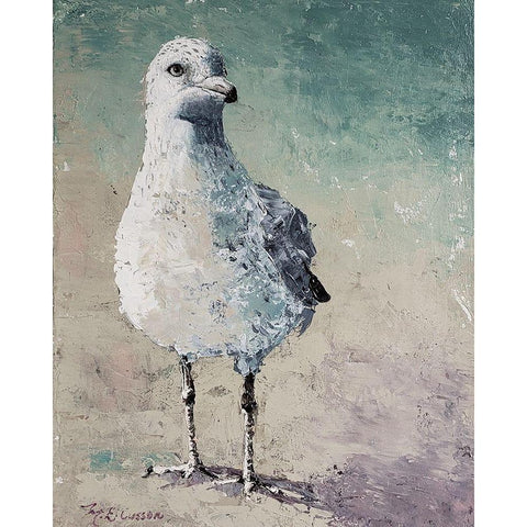 Beach Bird VI Black Modern Wood Framed Art Print with Double Matting by Cusson, Marie Elaine