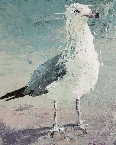 Beach Bird VII Black Ornate Wood Framed Art Print with Double Matting by Cusson, Marie Elaine